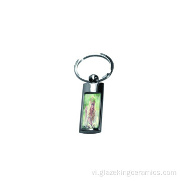 Keychain tấm kim loại hình chữ nhật đơn giản